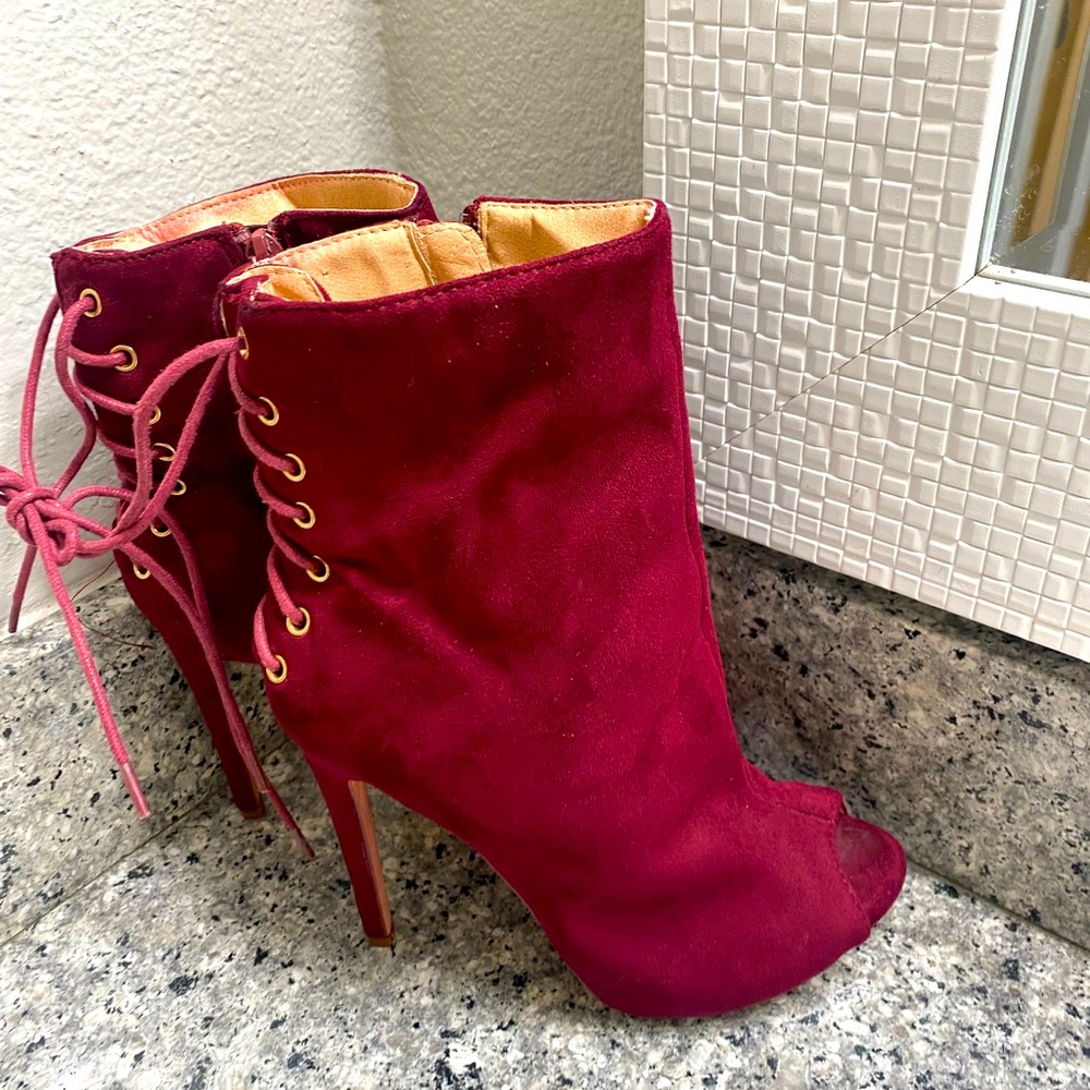 Open toe booties